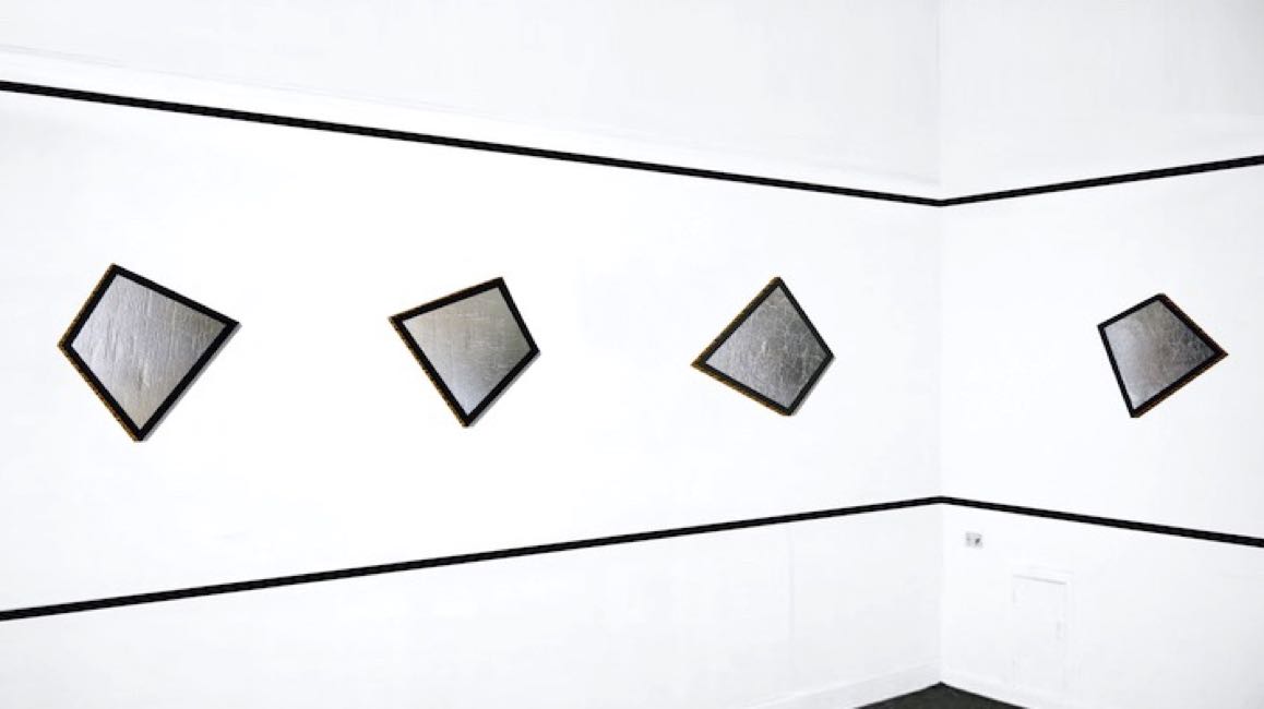 2006_3_Silver Diamonds 1-6_Corrugated cardboard_aluminium foil_adhesive tape_50x50x2cm_180a