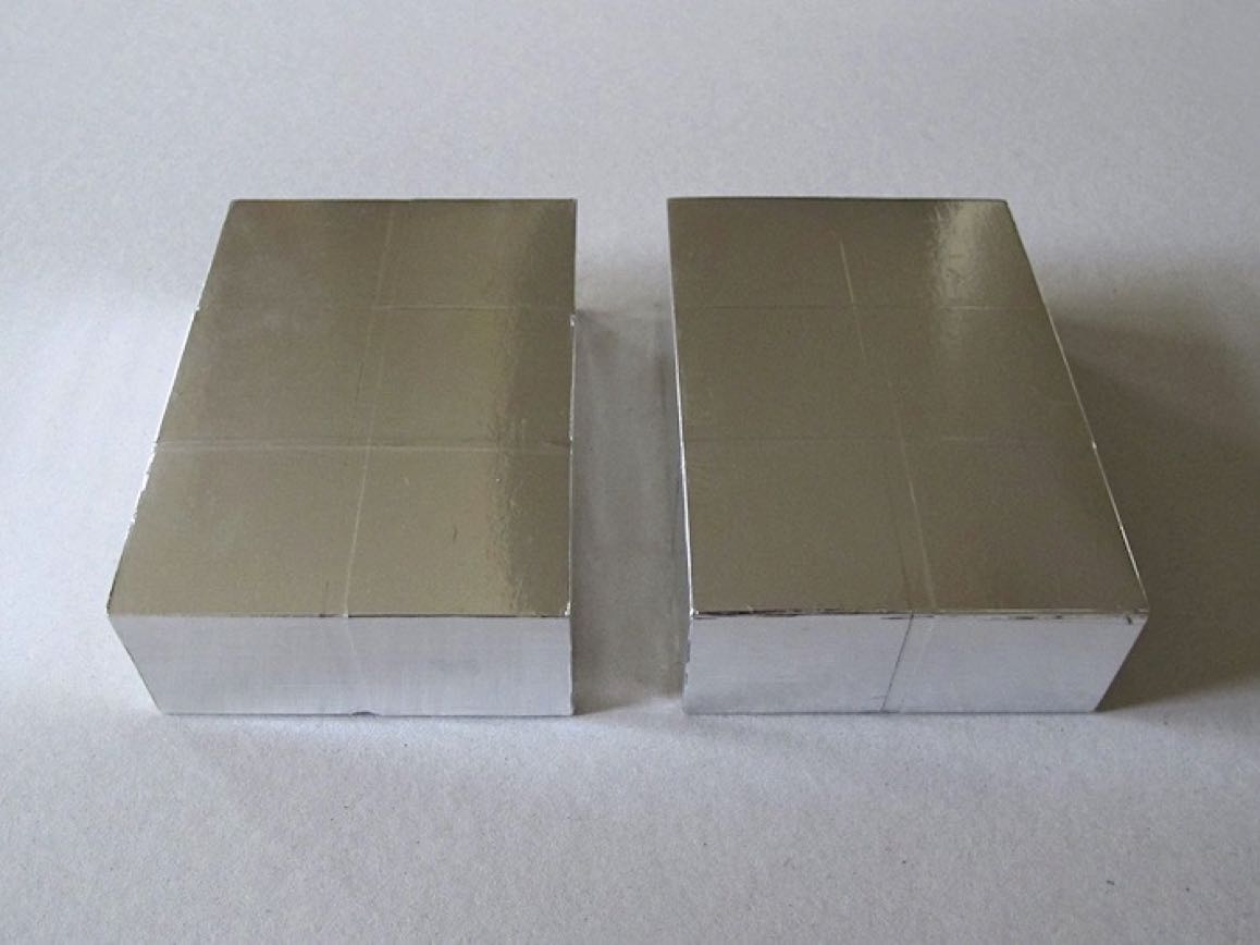 2020_2_Silver Blocks_Aluminium tape on cardboard_5x11x15cm_180a
