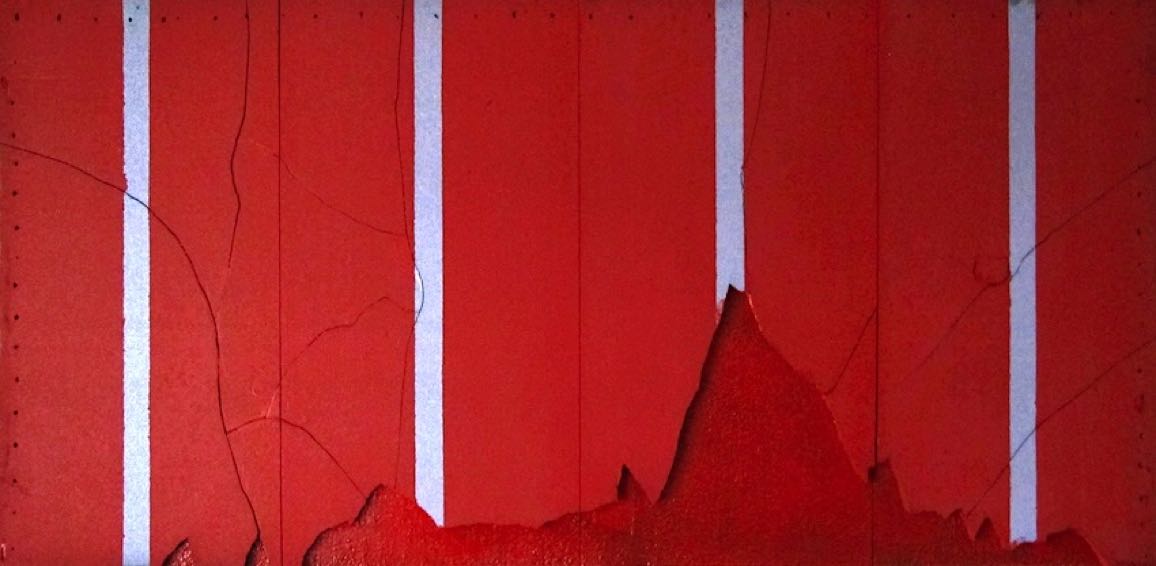 8_2018_Red Rec_Acrylic on Polysterene_60x125x3cm_180a